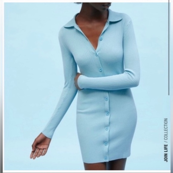 Zara Ribbed Knit Polo dress - Picture 1 of 9